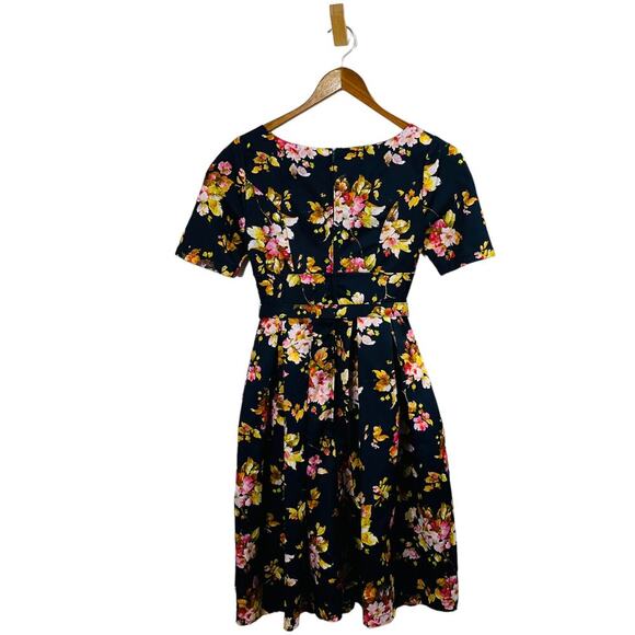 ModCloth Fit & Flare Dress Retro Floral Belted XS - Picture 3 of 14